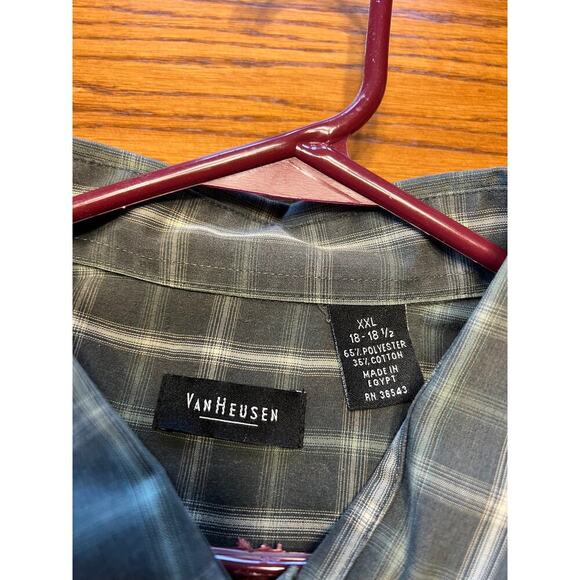 Van Heusen olive long sleeve, button down casual shirt, men's XXL 18-18 1/2 - Picture 1 of 4